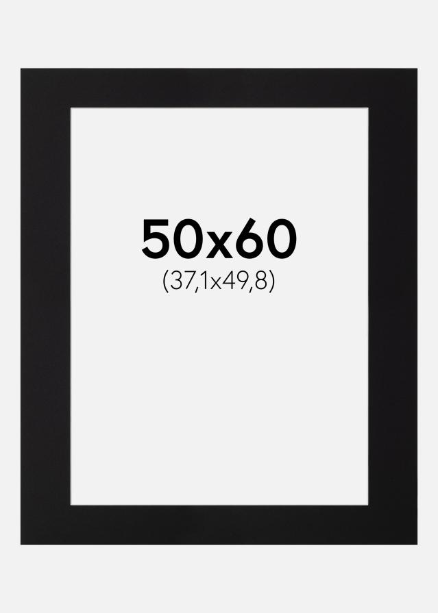 Passepartout Sort Standard (Hvid Kerne) 50x60 cm (37,1x49,8)