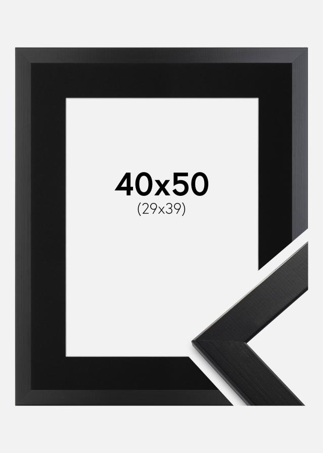 Ramme Trendline Sort 40x50 cm - Passepartout Sort 30x40 cm
