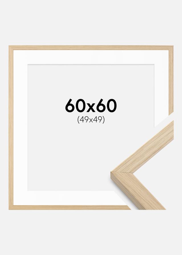 Ramme Grimsåker Eg 60x60 cm - Passepartout Hvid 50x50 cm