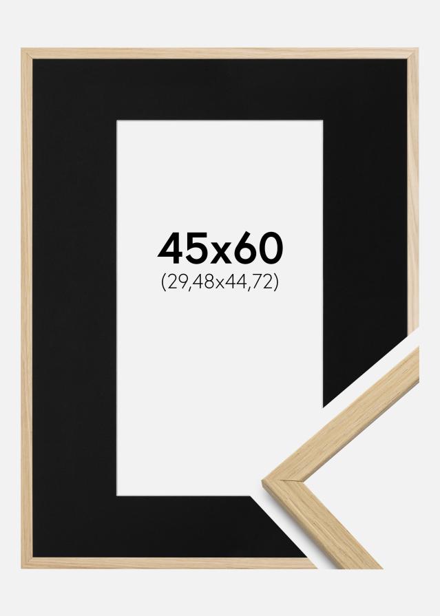 Ramme Edsbyn Eg 45x60 cm - Passepartout Sort 12x18 inches
