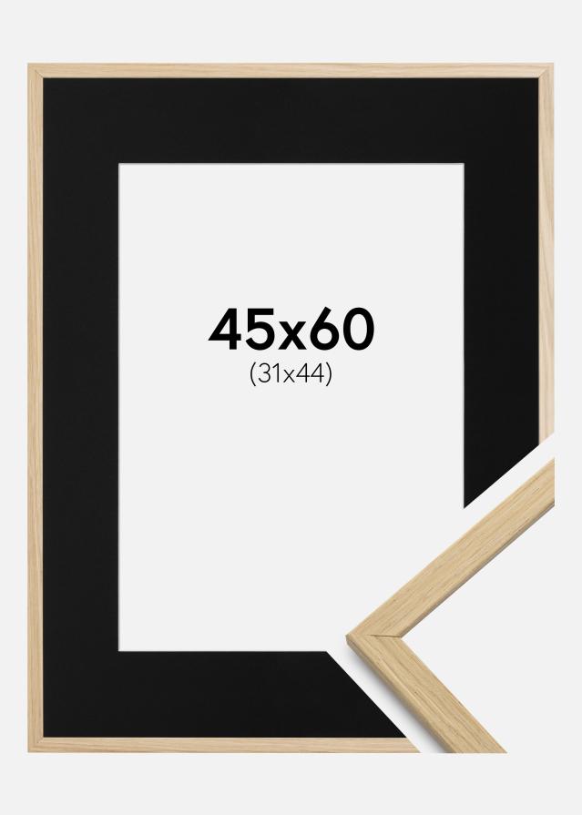Ramme Edsbyn Eg 45x60 cm - Passepartout Sort 32x45 cm
