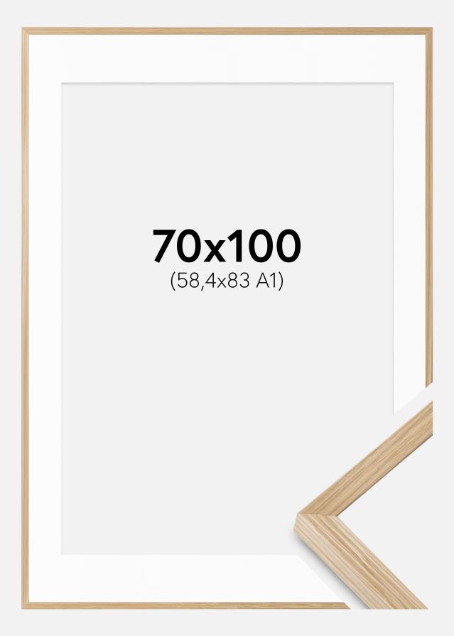 Ramme Soul Oak Veneer 70x100 cm - Passepartout Hvid 59,4x84 cm (A1)