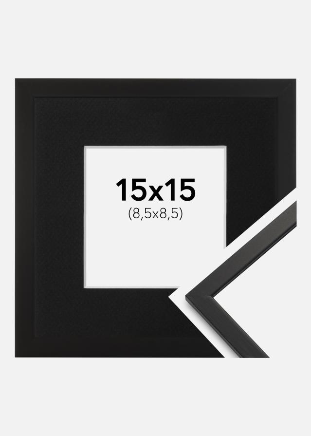 Ramme Edsbyn Sort 15x15 cm - Passepartout Sort 9x9 cm
