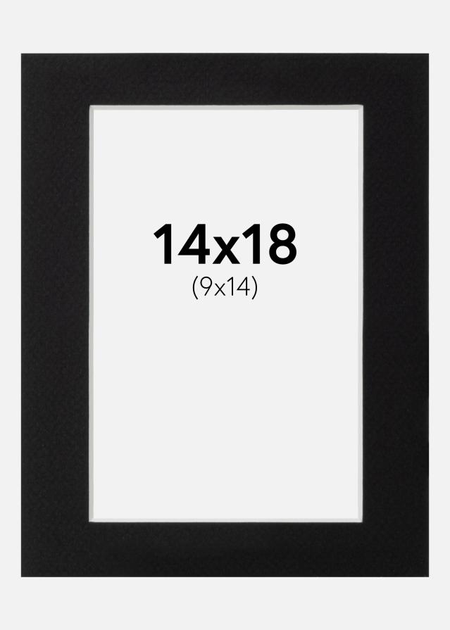 Passepartout Canson Sort (Hvid kerne) 14x18 cm (9x14)
