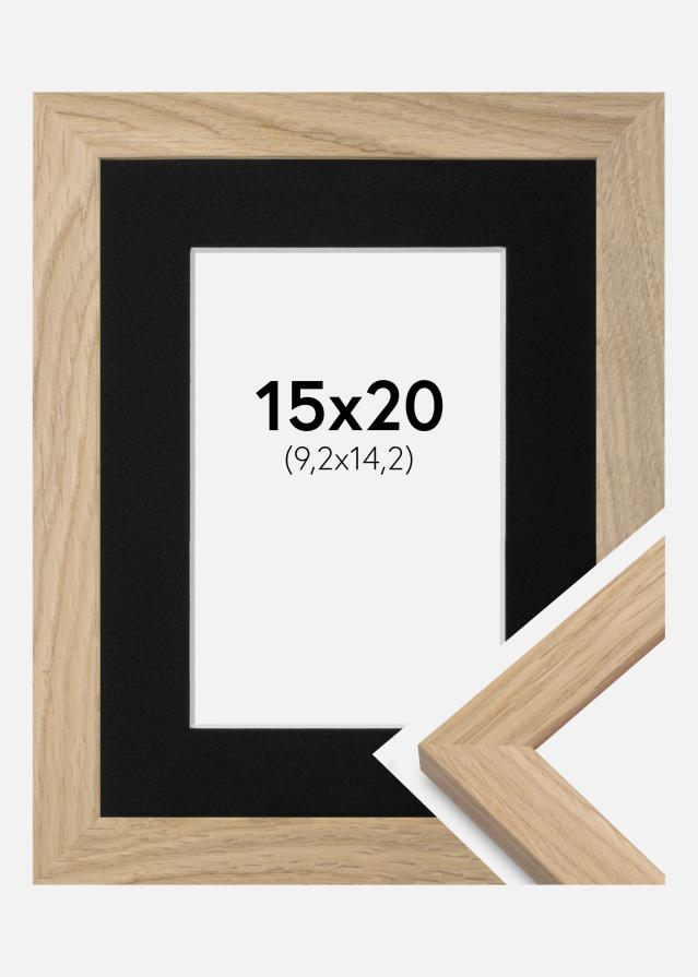 Ramme Oak Wood 15x20 cm - Passepartout Sort 4x6 inches
