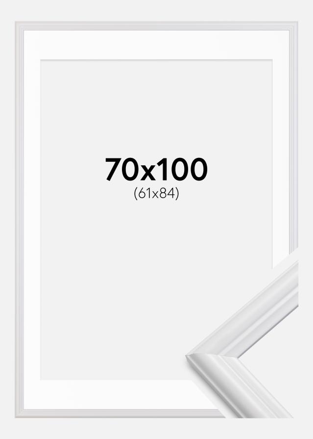 Ramme Siljan Hvid 70x100 cm - Passepartout Hvid 62x85 cm