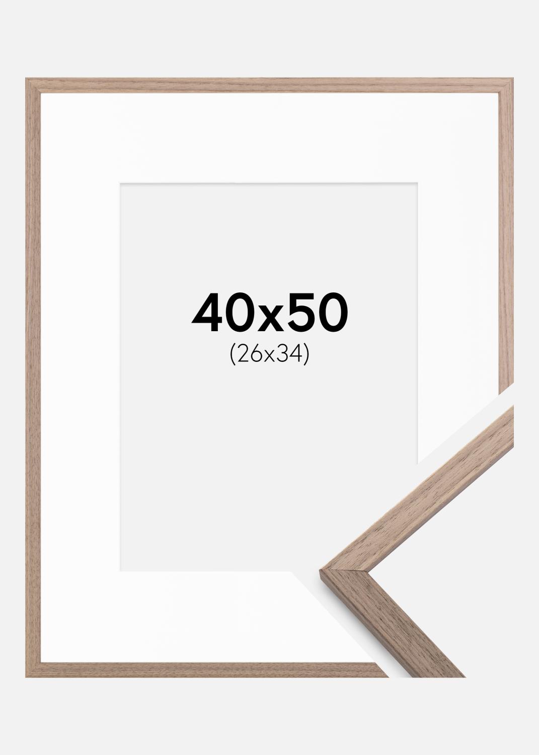 Product Image for Ramme Edsbyn Lys Valnød 40x50 cm - Passepartout Hvid 27x35 cm