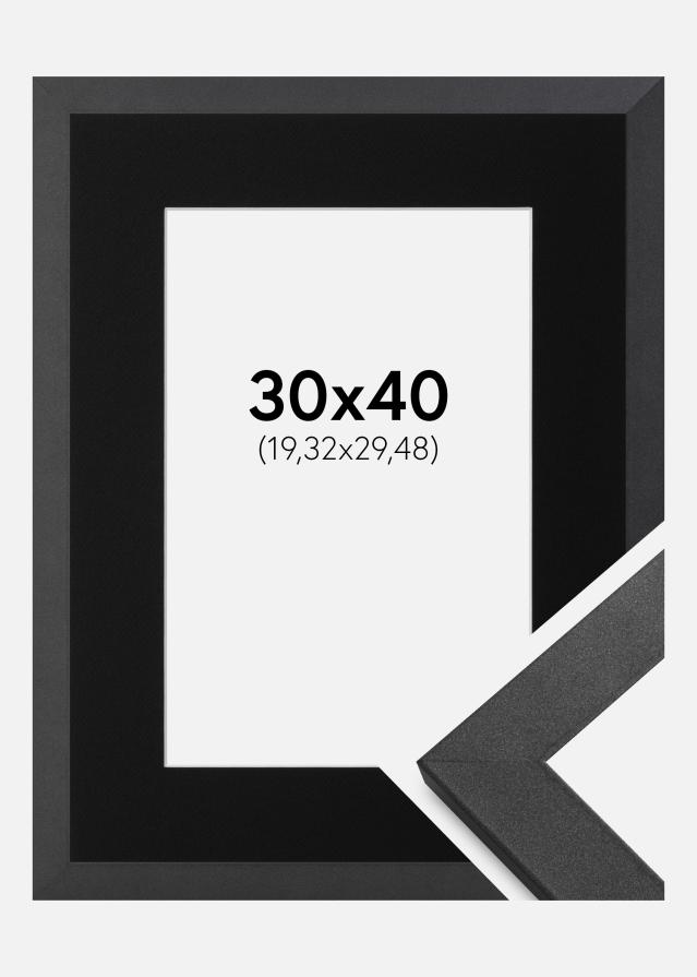 Ramme Graphite Wood 30x40 cm - Passepartout Sort 8x12 inches