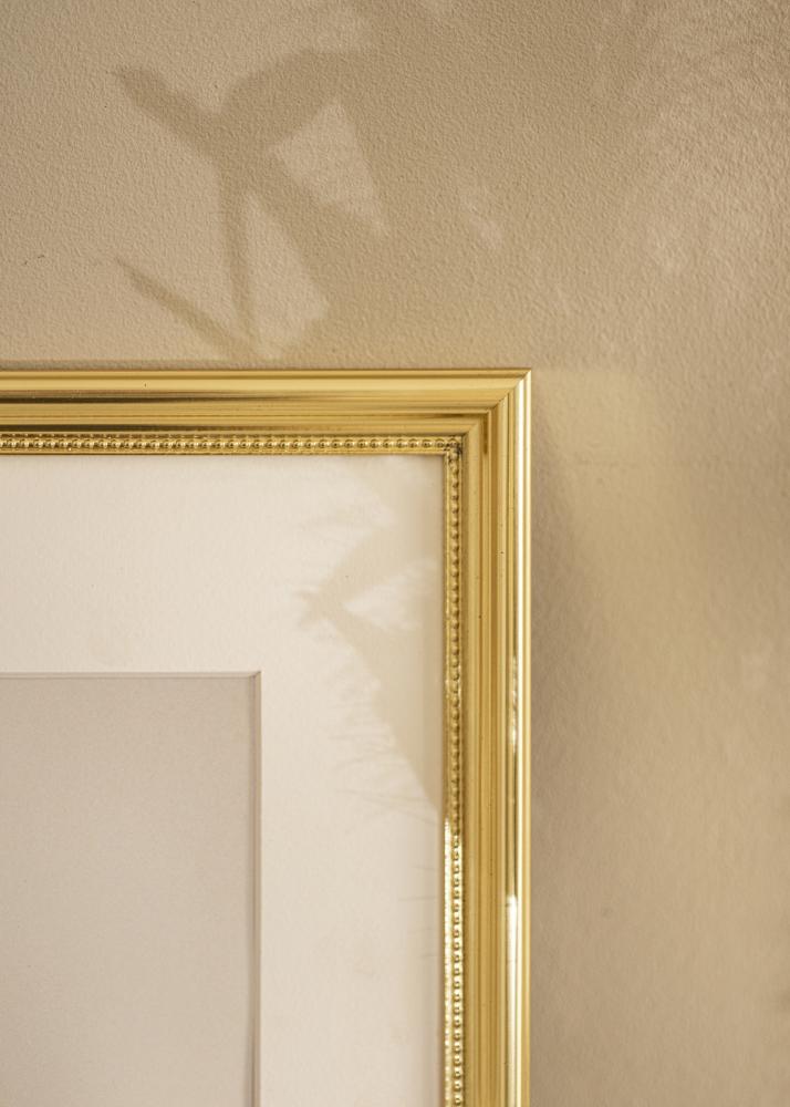 Ramme Gala Guld 40x50 cm - Passepartout Hvid 30x40 cm