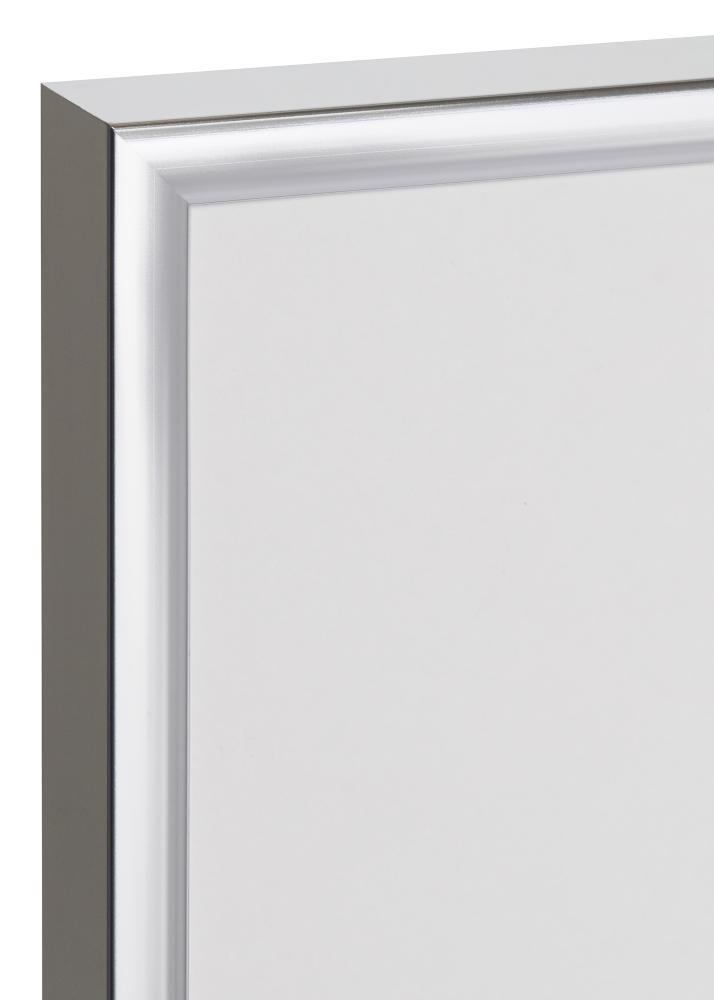 Ramme Poster Frame Aluminum Sølv 70x100 cm - Passepartout Sort 60x90 cm