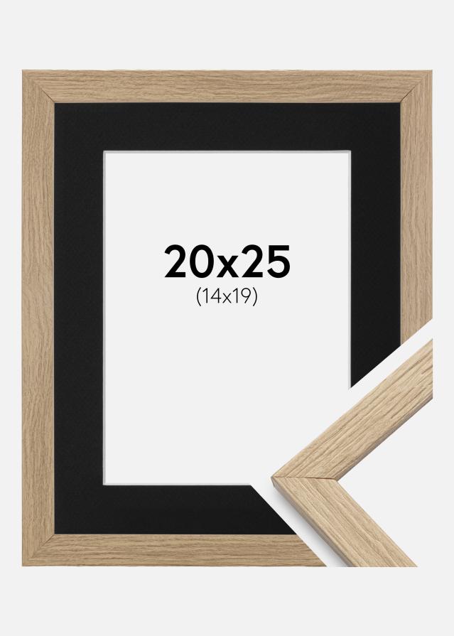 Ramme Stilren Eg 20x25 cm - Passepartout Sort 15x20 cm