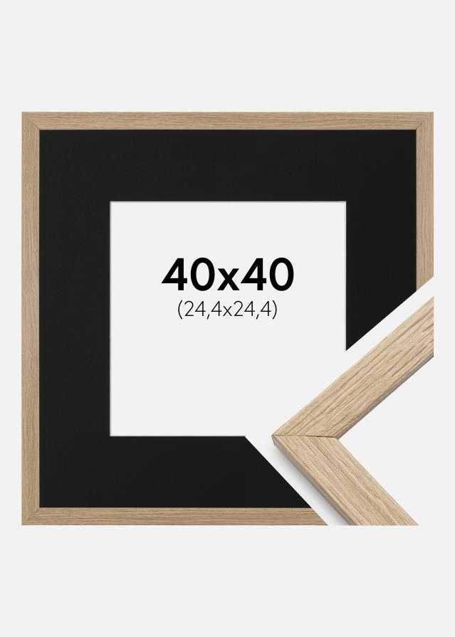 Ramme Stilren Eg 40x40 cm - Passepartout Sort 10x10 inches
