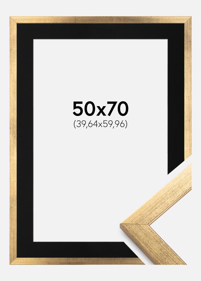Ramme Stilren Guld 50x70 cm - Passepartout Sort 16x24 inches