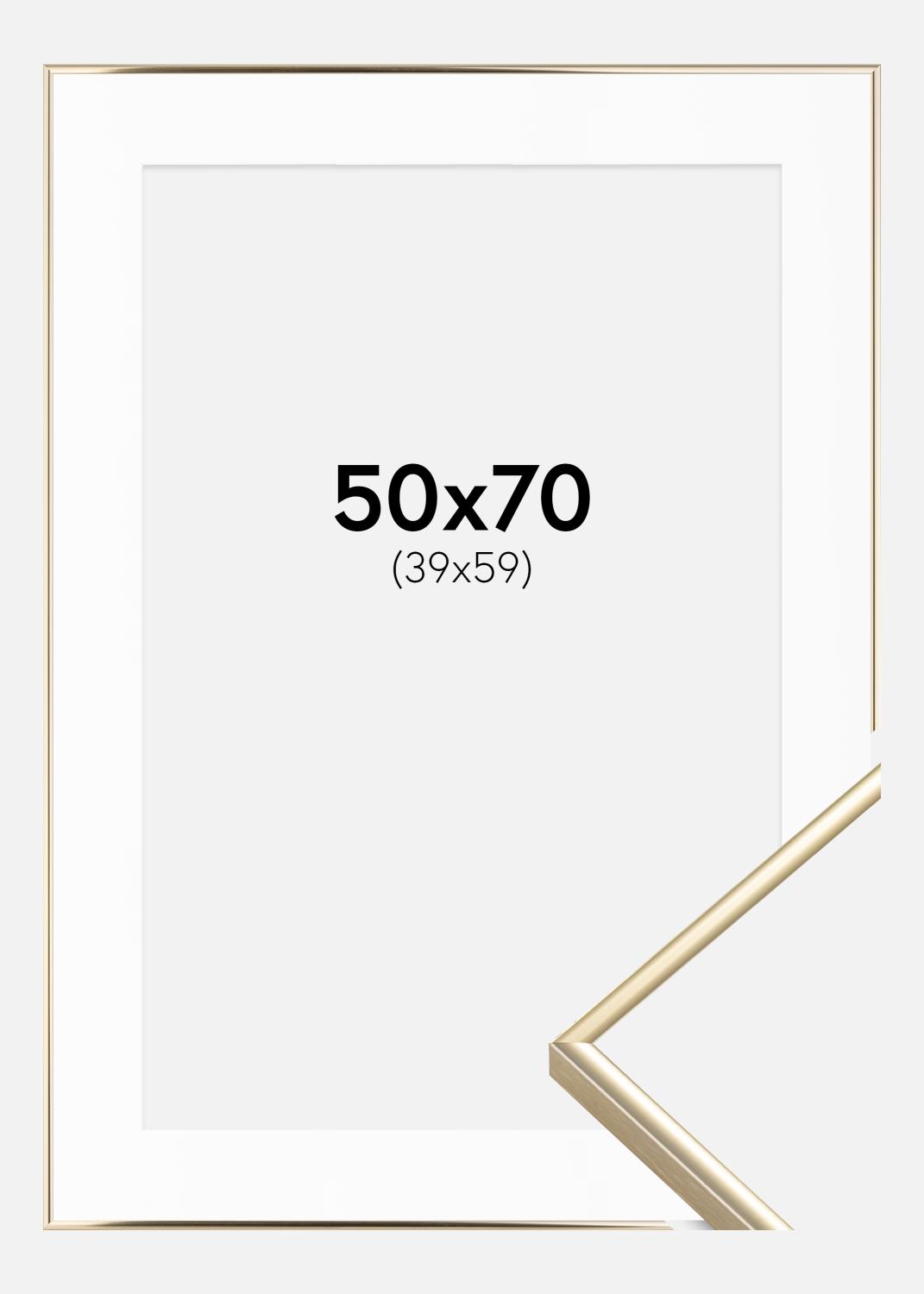 Product Image for Ramme Visby Blank Guld 50x70 cm - Passepartout Hvid 40x60 cm