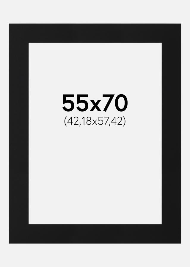 Passepartout Sort Standard (Hvid kerne) 55x70 cm (42,18x57,42)