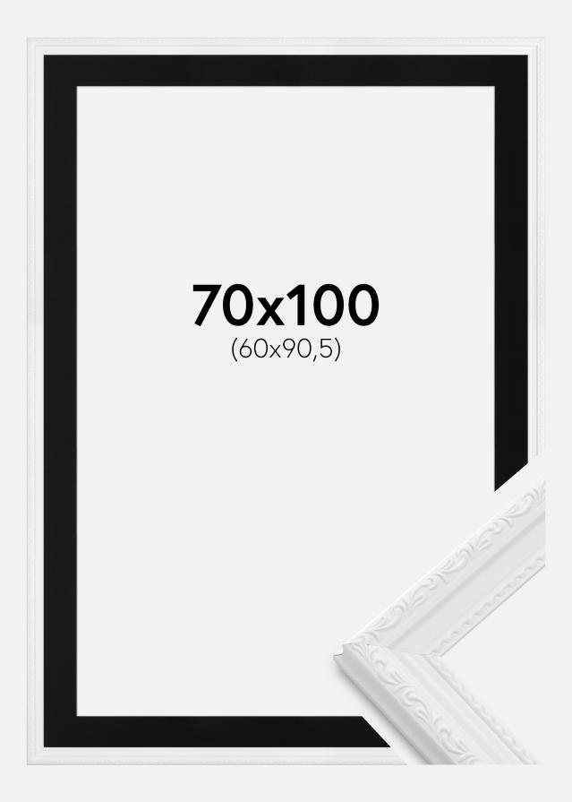Ramme Abisko Hvid 70x100 cm - Passepartout Sort 61x91,5 cm