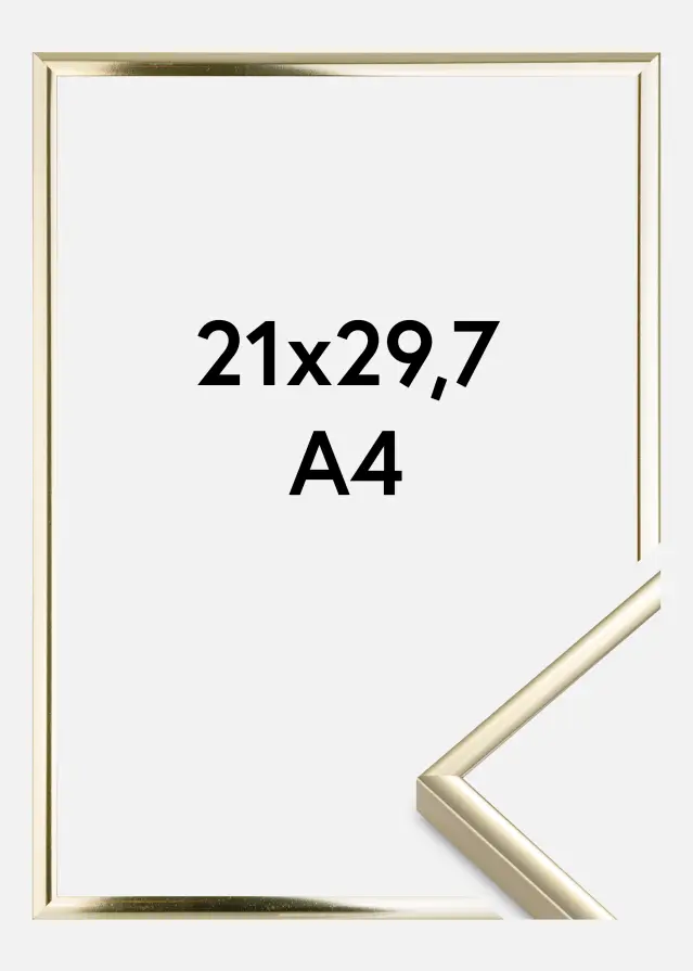 Ramme Aluminium Akrylglas Blank Guld 21x29,7 cm (A4)