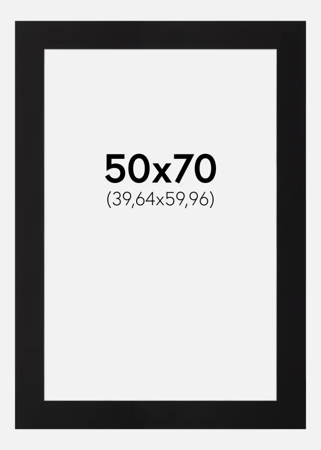 Passepartout Sort Standard (Hvid Kerne) 50x70 cm (39,64x59,96)