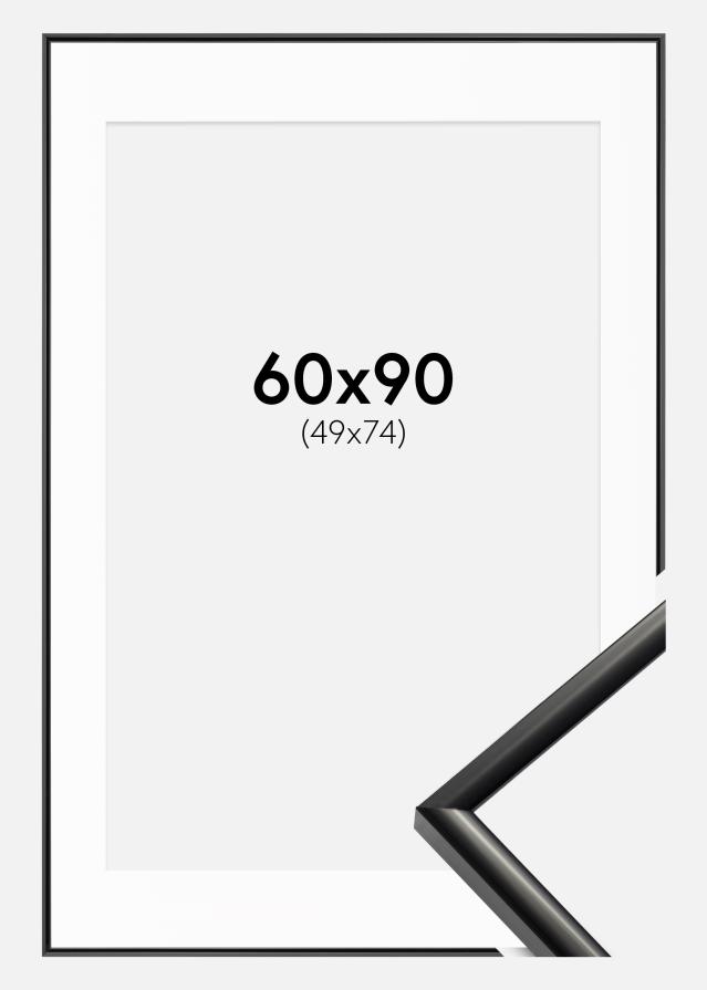 Ramme New Lifestyle Sort 60x90 cm - Passepartout Hvid 50x75 cm