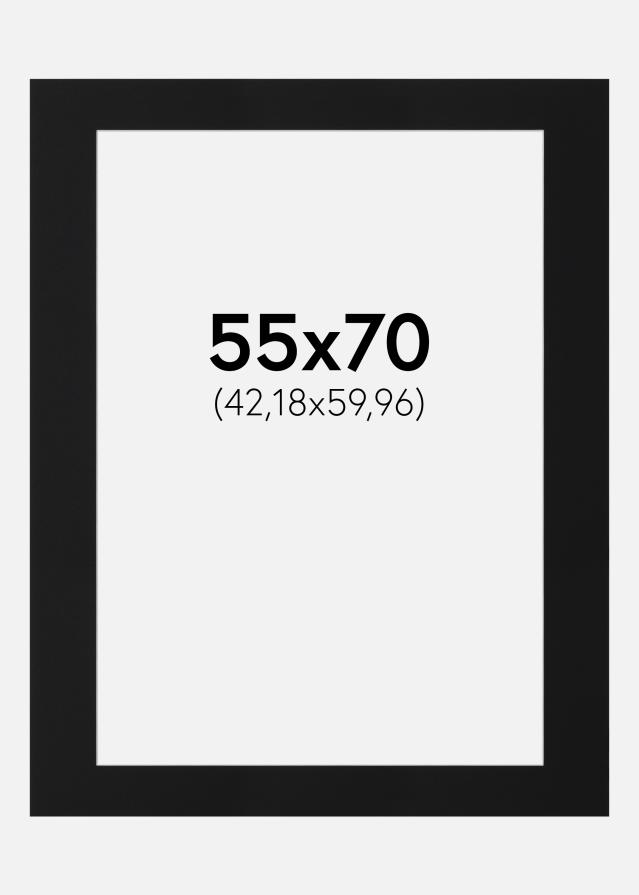 Passepartout Sort Standard (Hvid kerne) 55x70 cm (42,18x59,96)