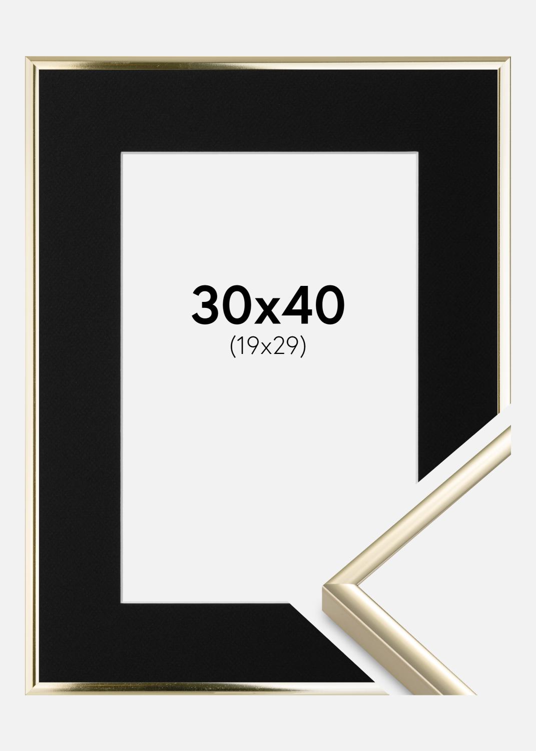 Product Image for Ramme Aluminium Blank Guld 30x40 cm - Passepartout Sort 20x30 cm