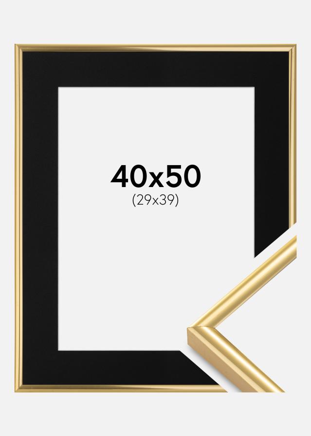 Ramme Victoria Guld 40x50 cm - Passepartout Sort 30x40 cm