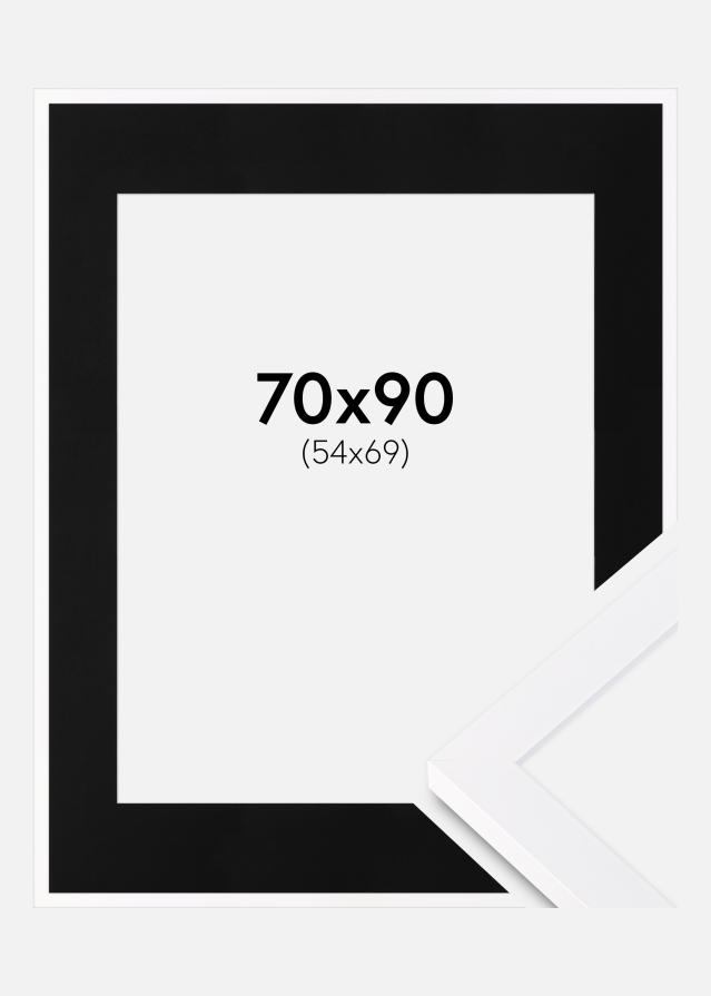 Ramme Selection Hvid 70x90 cm - Passepartout Sort 55x70 cm