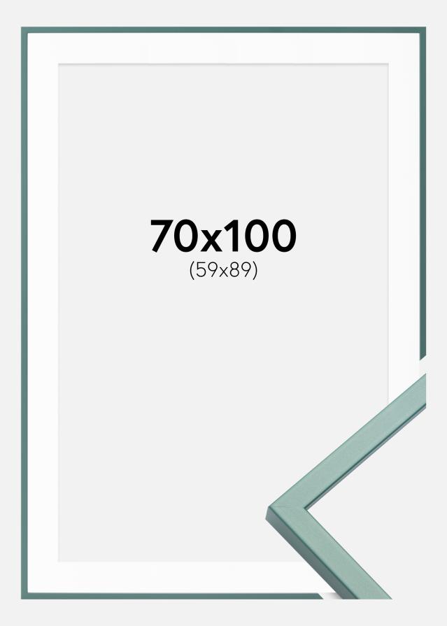 Ramme E-Line Grøn 70x100 cm - Passepartout Hvid 60x90 cm