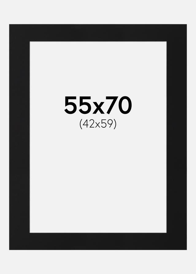 Passepartout Sort Standard (Hvid kerne) 55x70 cm (42x59)