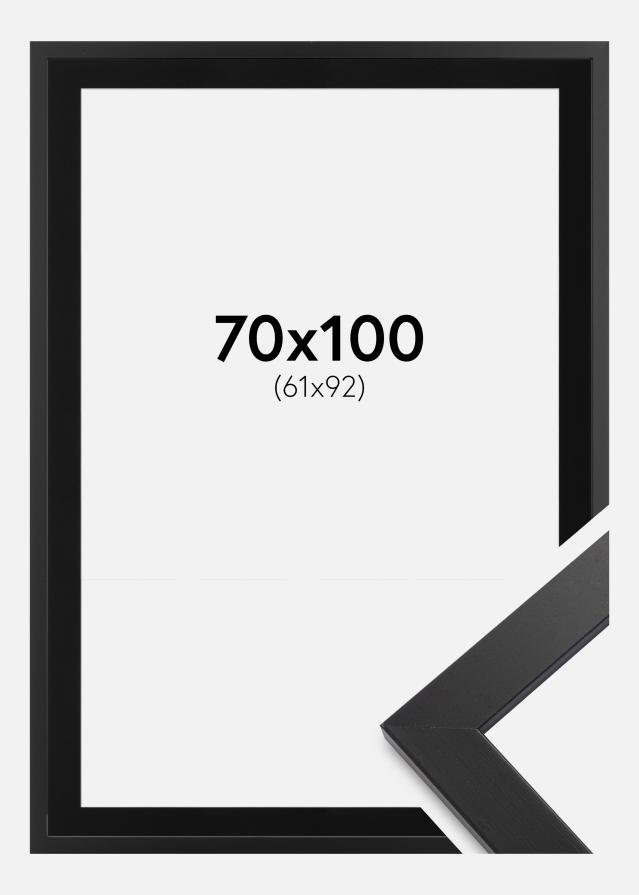 Ramme Black Wood 70x100 cm - Passepartout Sort 62x93 cm