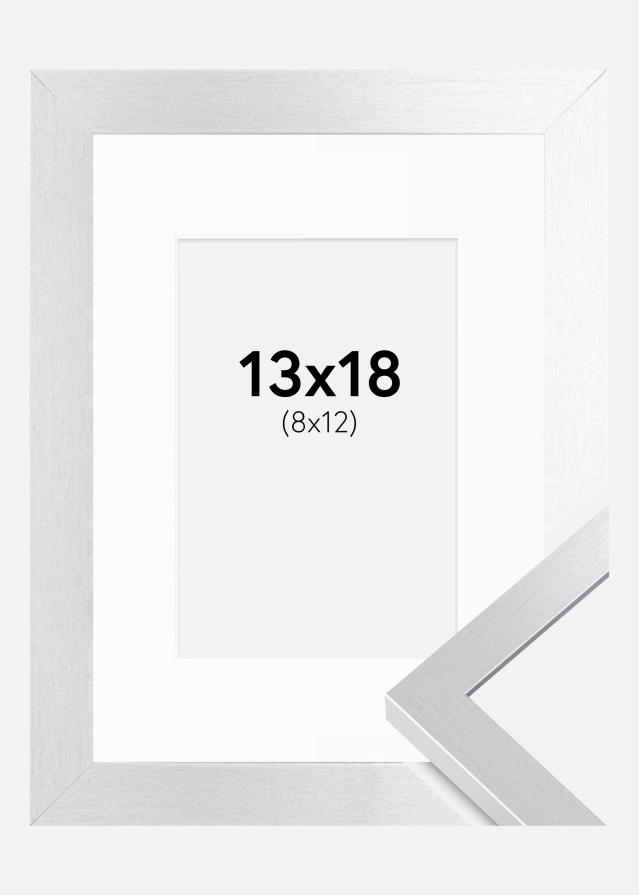 Ramme Selection Sølv 13x18 cm - Passepartout Hvid 9x13 cm