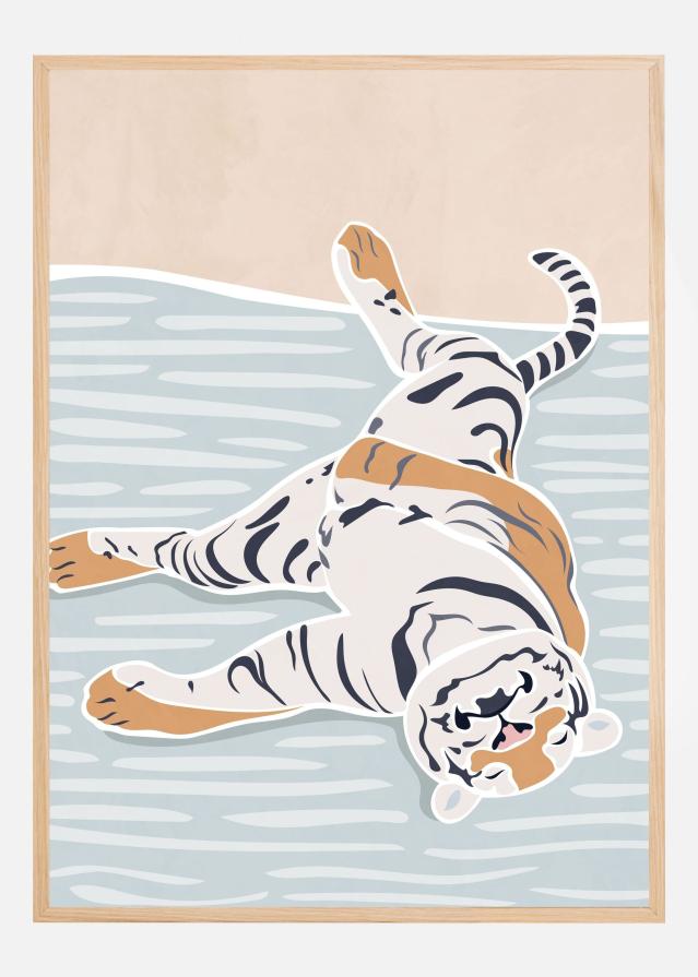 Scandi Sleeping Tiger Plakat