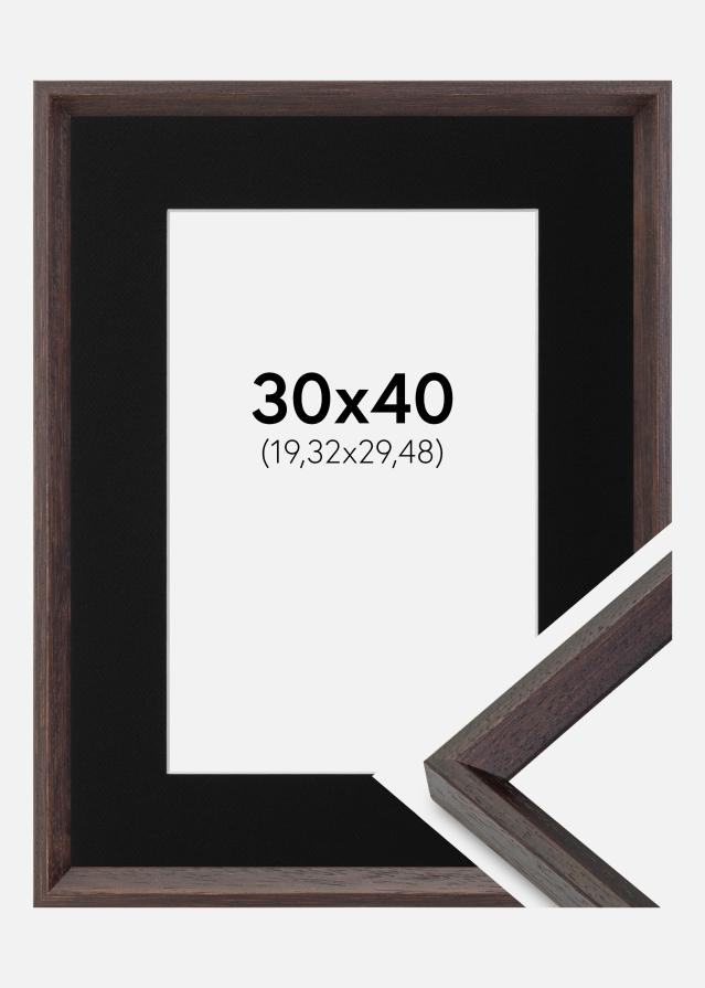 Ramme Globe Espresso 30x40 cm - Passepartout Sort 8x12 inches