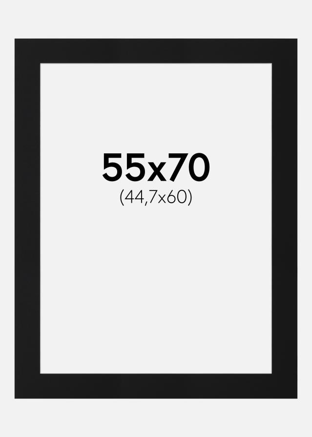 Passepartout Sort Standard (Hvid kerne) 55x70 cm (44,7x60)