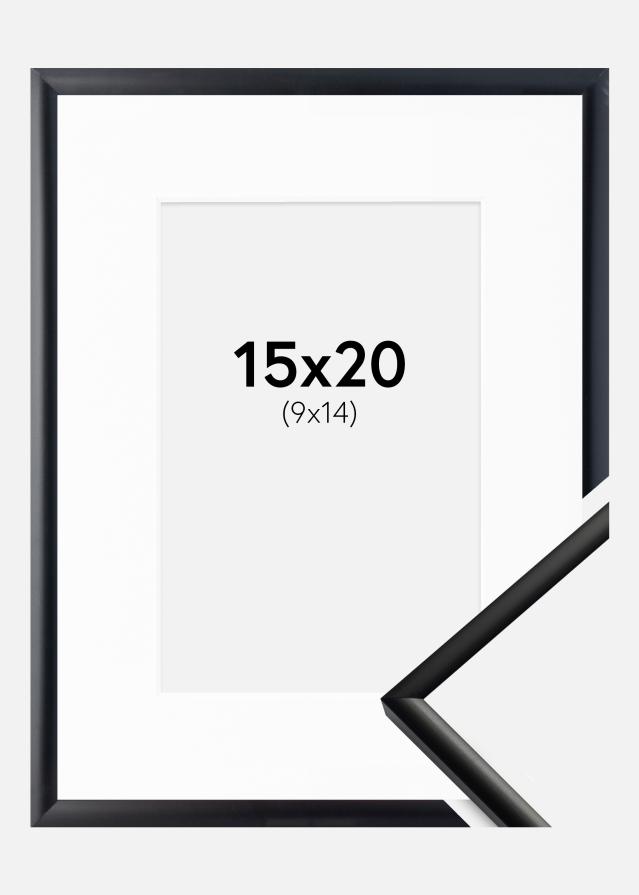 Ramme New Lifestyle Mat Sort 15x20 cm - Passepartout Hvid 10x15 cm
