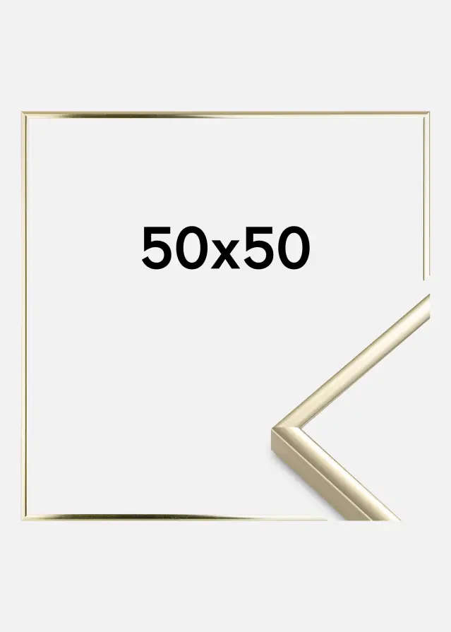 Ramme Aluminium Akrylglas Blank Guld 50x50 cm