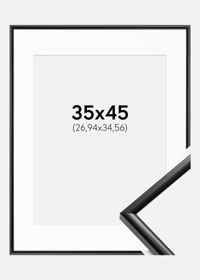 Ramme New Lifestyle Sort 35x45 cm - Passepartout Hvid 11x14 inches