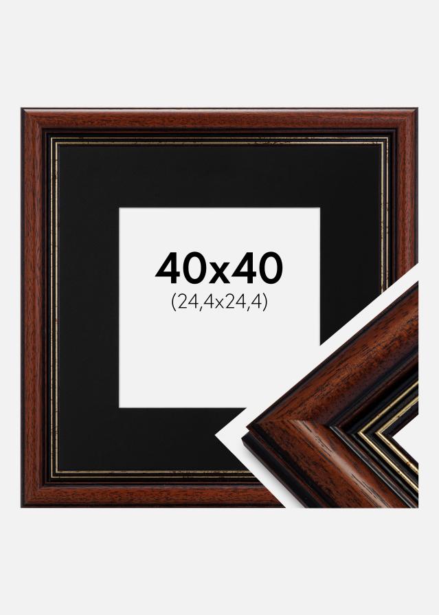 Ramme Old Retro 40x40 cm - Passepartout Sort 10x10 inches