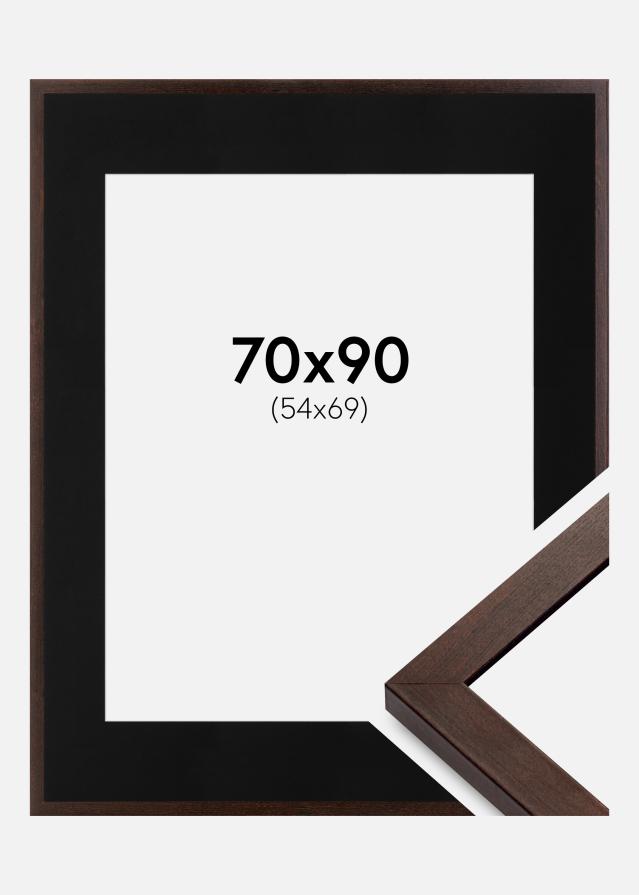 Ramme Selection Valnød 70x90 cm - Passepartout Sort 55x70 cm