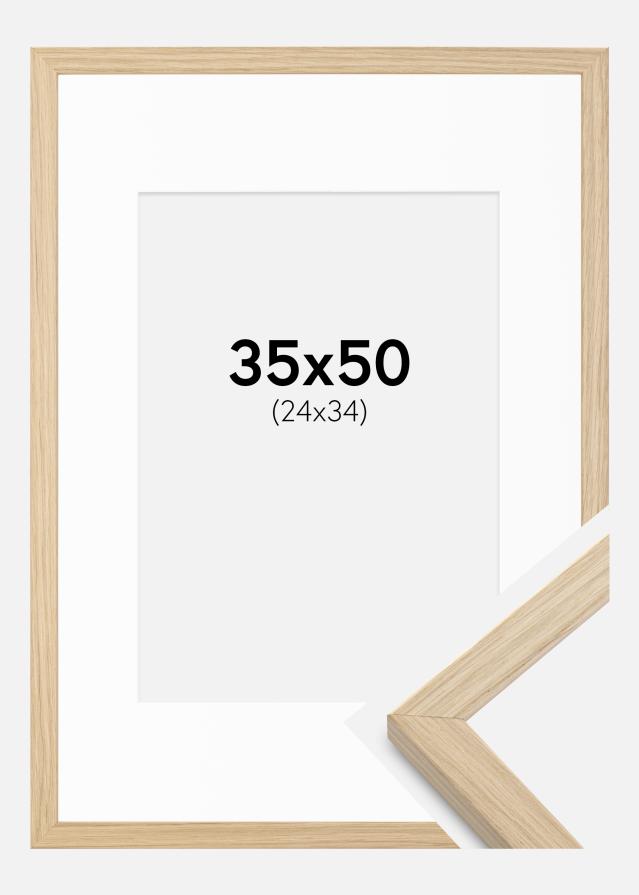 Ramme Grimsåker Eg 35x50 cm - Passepartout Hvid 25x35 cm