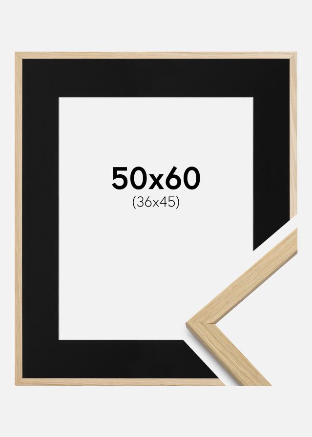 Ramme Edsbyn Eg 50x60 cm - Passepartout Sort 37x46 cm