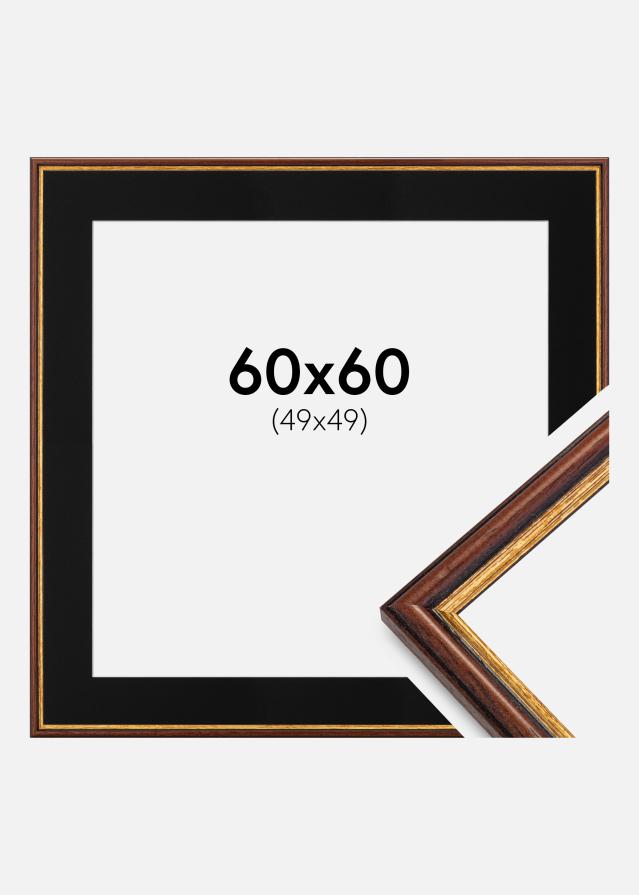 Ramme Horndal Brun 60x60 cm - Passepartout Sort 50x50 cm