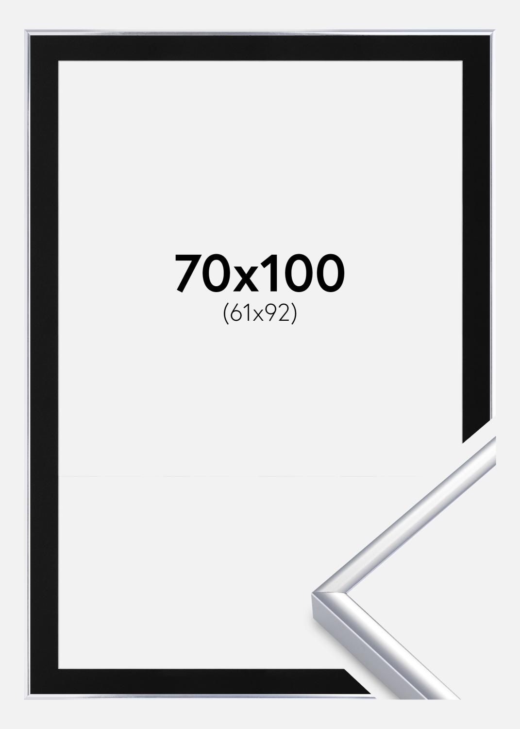 Product Image for Ramme Aluminium Blank Sølv 70x100 cm - Passepartout Sort 62x93 cm