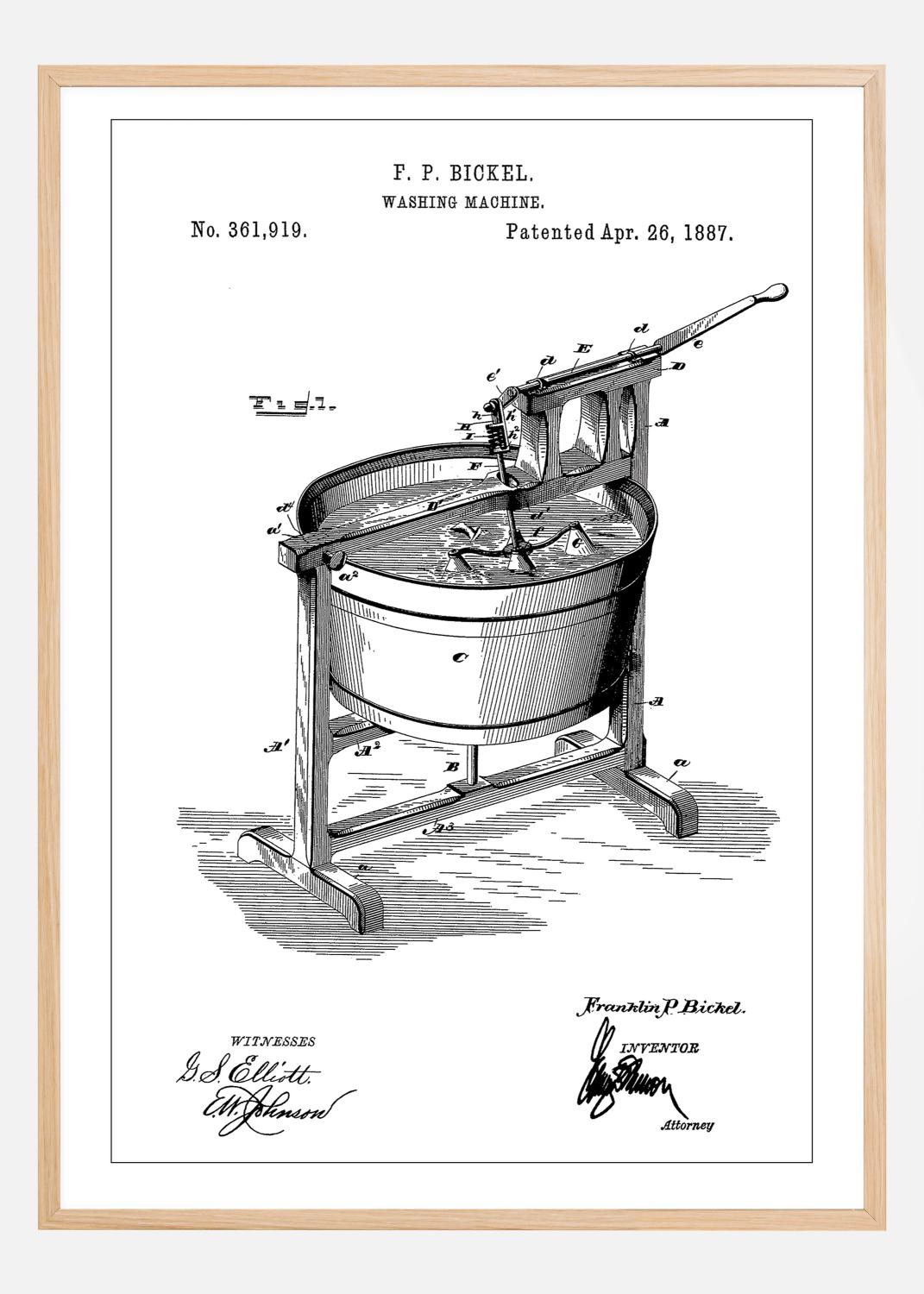 Product Image for Patent Print - Washing Machine - White Plakat (30x40 cm)