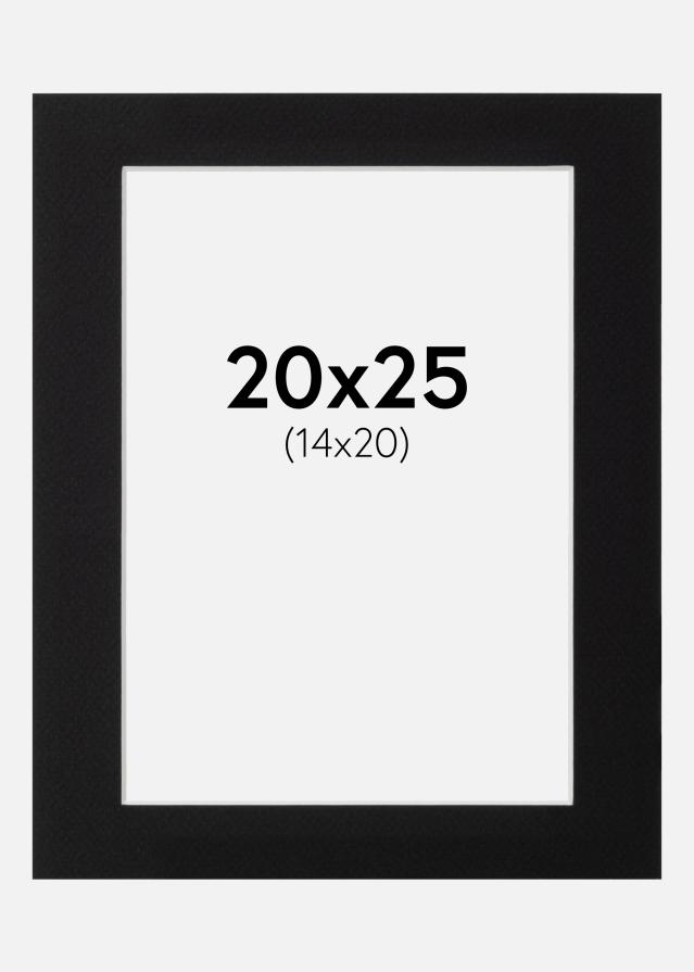 Passepartout Canson Sort (Hvid kerne) 20x25 cm (14x20)