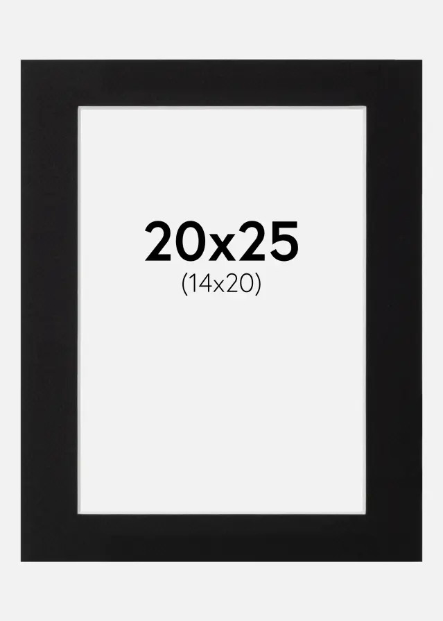 Passepartout Canson Sort (Hvid kerne) 20x25 cm (14x20)