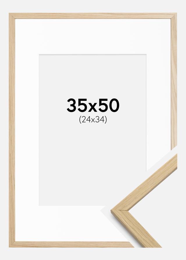 Ramme Edsbyn Eg 35x50 cm - Passepartout Hvid 25x35 cm