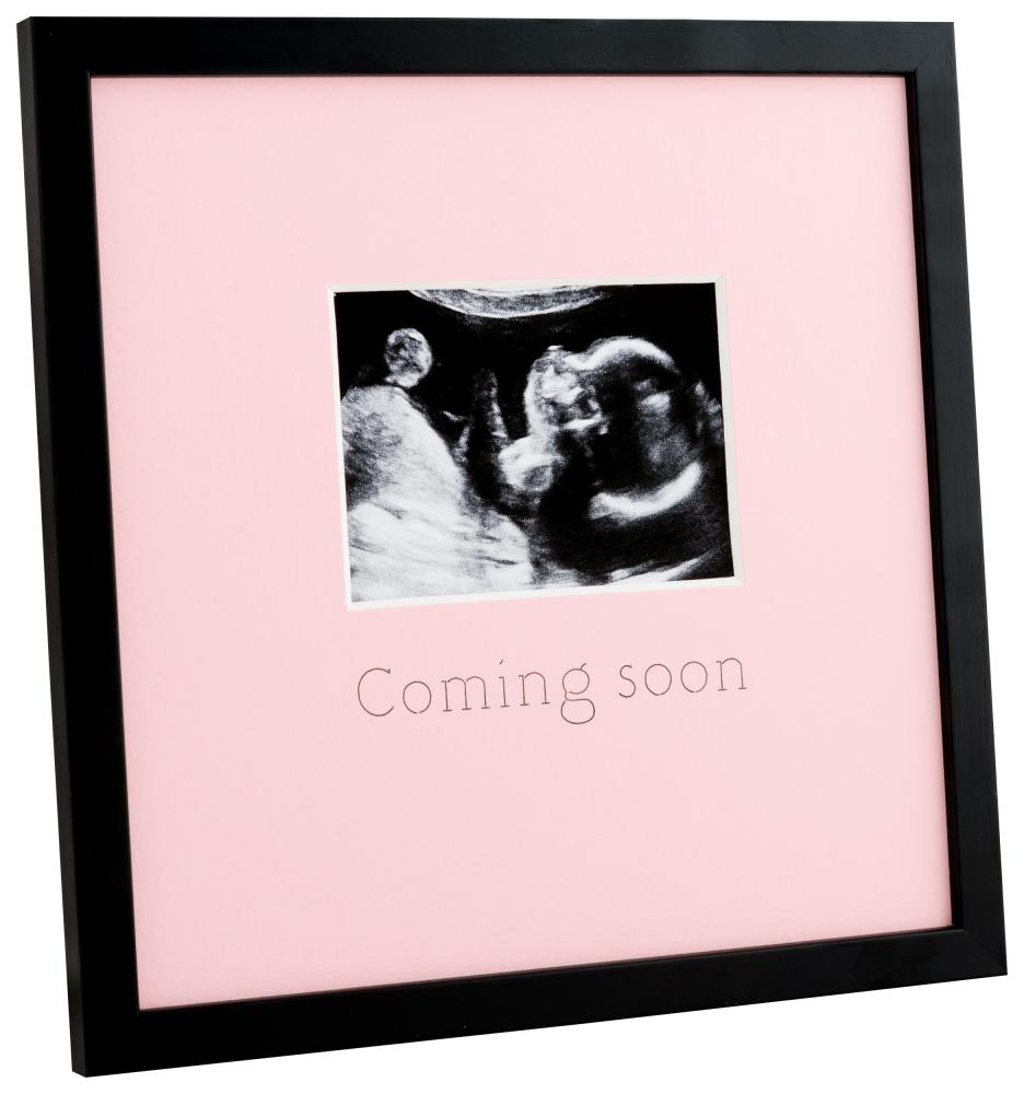 Ramme till ultralydsbillede - Coming soon - Rosa - 20x20 cm