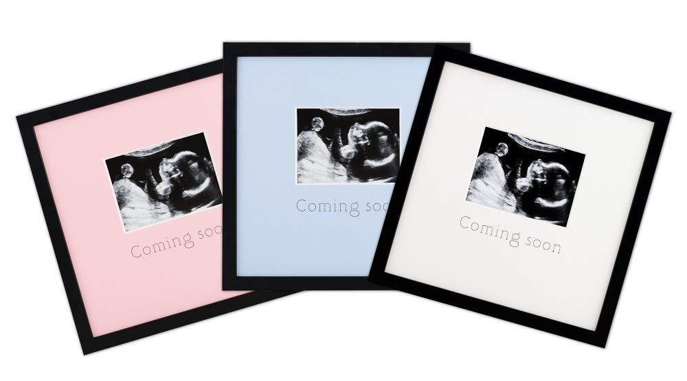 Ramme till ultralydsbillede - Coming soon - Blå - 20x20 cm