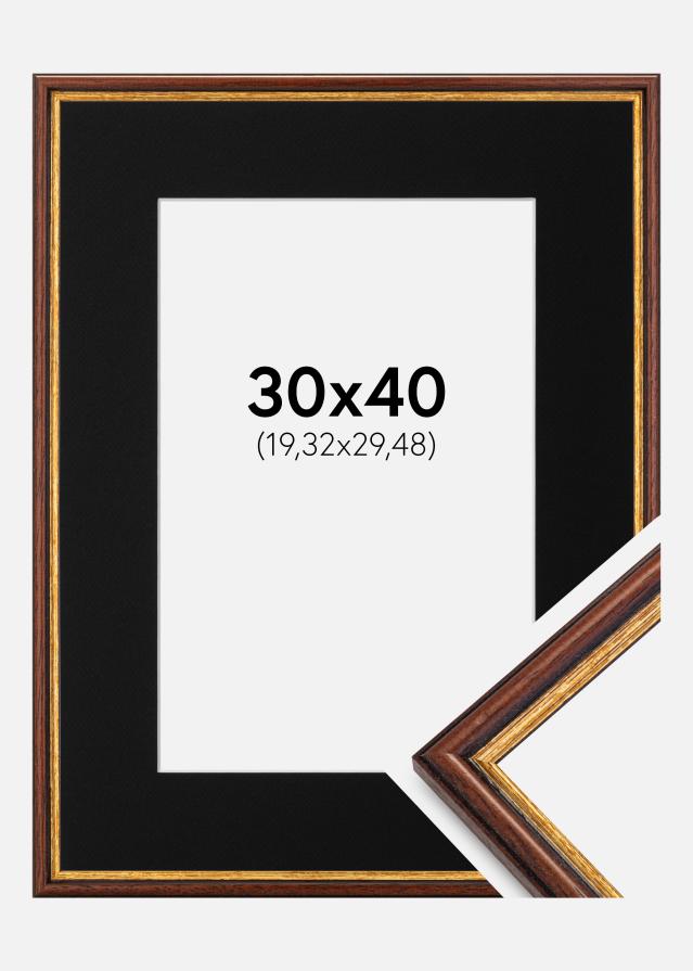 Ramme Horndal Brun 30x40 cm - Passepartout Sort 8x12 inches